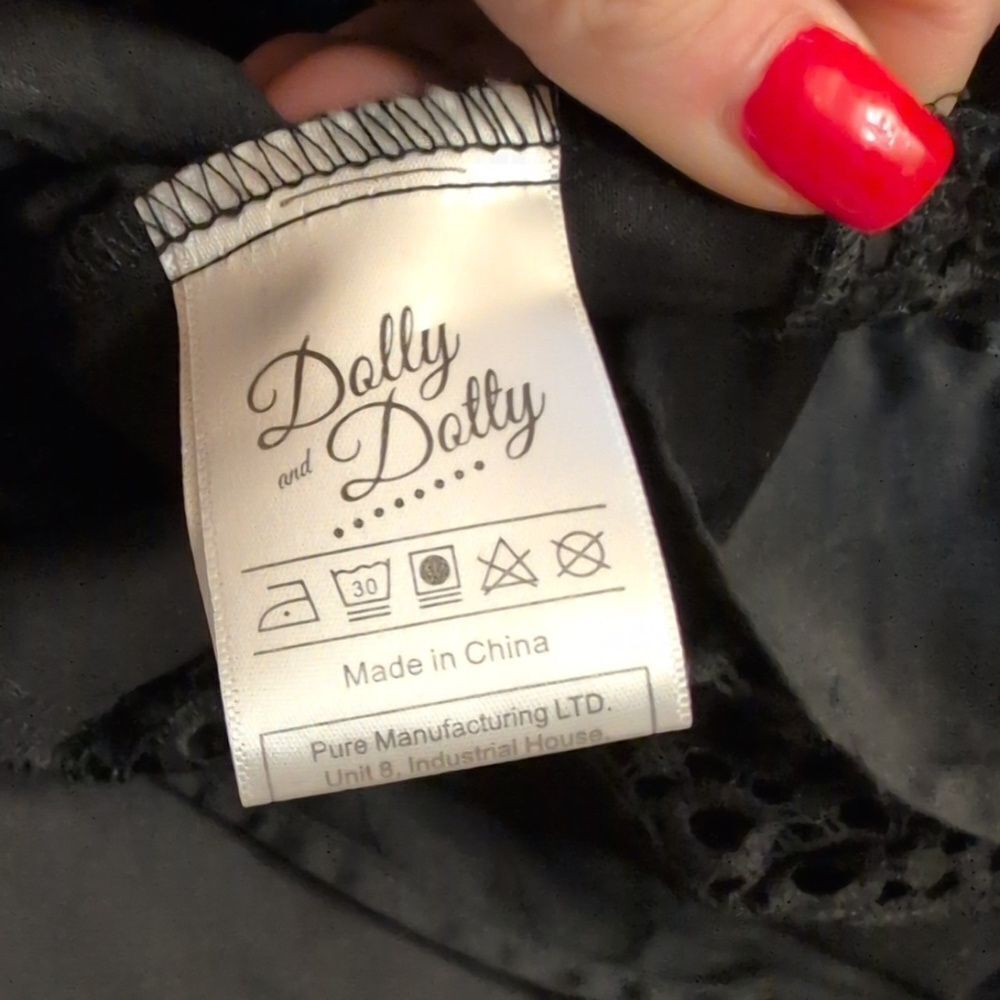 NWT Dolly And Dotty Tess Sleeved Formal Lace Midi Dress Black A-Line Retro Sz 22 - Picture 13 of 16